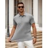 imageCOOFANDY Mens Polo Shirt Golf Quick Dry Performance Short Sleeve Moisture Wicking Athletic Polo Collared Tennis TShirtLight Gray