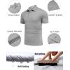 imageCOOFANDY Mens Polo Shirt Golf Quick Dry Performance Short Sleeve Moisture Wicking Athletic Polo Collared Tennis TShirtLight Gray