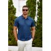 imageCOOFANDY Mens Polo Shirt Golf Quick Dry Performance Short Sleeve Moisture Wicking Athletic Polo Collared Tennis TShirtNavy Blue