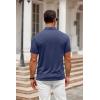 imageCOOFANDY Mens Polo Shirt Golf Quick Dry Performance Short Sleeve Moisture Wicking Athletic Polo Collared Tennis TShirtPure Blue