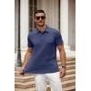 imageCOOFANDY Mens Polo Shirt Golf Quick Dry Performance Short Sleeve Moisture Wicking Athletic Polo Collared Tennis TShirtPure Blue