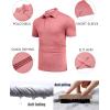 imageCOOFANDY Mens Polo Shirt Golf Quick Dry Performance Short Sleeve Moisture Wicking Athletic Polo Collared Tennis TShirtRed