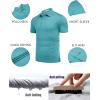imageCOOFANDY Mens Polo Shirt Golf Quick Dry Performance Short Sleeve Moisture Wicking Athletic Polo Collared Tennis TShirtTeal Green
