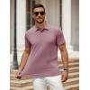 imageCOOFANDY Mens Polo Shirt Golf Quick Dry Performance Short Sleeve Moisture Wicking Athletic Polo Collared Tennis TShirtWine