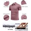 imageCOOFANDY Mens Polo Shirt Golf Quick Dry Performance Short Sleeve Moisture Wicking Athletic Polo Collared Tennis TShirtWine