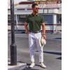 imageCOOFANDY Mens Polo Shirts Short Sleeve Casual Knit Polo Shirt Vintage Golf T Shirts Old Money TopsArmy Green