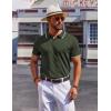 imageCOOFANDY Mens Polo Shirts Short Sleeve Casual Knit Polo Shirt Vintage Golf T Shirts Old Money TopsArmy Green