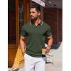 imageCOOFANDY Mens Polo Shirts Short Sleeve Casual Knit Polo Shirt Vintage Golf T Shirts Old Money TopsArmy Green