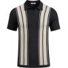 imageCOOFANDY Mens Polo Shirts Short Sleeve Casual Knit Polo Shirt Vintage Golf T Shirts Old Money TopsBlack  Beige
