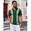 imageCOOFANDY Mens Polo Shirts Short Sleeve Casual Knit Polo Shirt Vintage Golf T Shirts Old Money TopsGreen  Black