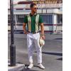 imageCOOFANDY Mens Polo Shirts Short Sleeve Casual Knit Polo Shirt Vintage Golf T Shirts Old Money TopsGreen  Black
