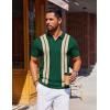 imageCOOFANDY Mens Polo Shirts Short Sleeve Casual Knit Polo Shirt Vintage Golf T Shirts Old Money TopsGreen  Black