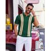 imageCOOFANDY Mens Polo Shirts Short Sleeve Casual Knit Polo Shirt Vintage Golf T Shirts Old Money TopsGreen  Black