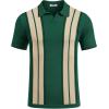 imageCOOFANDY Mens Polo Shirts Short Sleeve Casual Knit Polo Shirt Vintage Golf T Shirts Old Money TopsGreen  Black