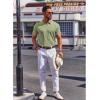imageCOOFANDY Mens Polo Shirts Short Sleeve Casual Knit Polo Shirt Vintage Golf T Shirts Old Money TopsLight Green