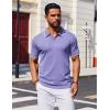imageCOOFANDY Mens Polo Shirts Short Sleeve Casual Knit Polo Shirt Vintage Golf T Shirts Old Money TopsPurple