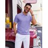 imageCOOFANDY Mens Polo Shirts Short Sleeve Casual Knit Polo Shirt Vintage Golf T Shirts Old Money TopsPurple