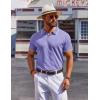 imageCOOFANDY Mens Polo Shirts Short Sleeve Casual Knit Polo Shirt Vintage Golf T Shirts Old Money TopsPurple