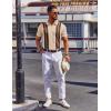 imageCOOFANDY Mens Polo Shirts Short Sleeve Casual Knit Polo Shirt Vintage Golf T Shirts Old Money TopsWhite  Brown