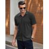 imageCOOFANDY Mens Short Sleeve Wrinkle Free Shirt Casual Button Down Shirt Summer Dress ShirtBlack