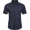 imageCOOFANDY Mens Short Sleeve Wrinkle Free Shirt Casual Button Down Shirt Summer Dress ShirtBlueviolet