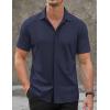 imageCOOFANDY Mens Short Sleeve Wrinkle Free Shirt Casual Button Down Shirt Summer Dress ShirtBlueviolet
