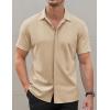 imageCOOFANDY Mens Short Sleeve Wrinkle Free Shirt Casual Button Down Shirt Summer Dress ShirtChampagne