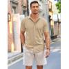 imageCOOFANDY Mens Short Sleeve Wrinkle Free Shirt Casual Button Down Shirt Summer Dress ShirtChampagne