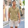 imageCOOFANDY Mens Short Sleeve Wrinkle Free Shirt Casual Button Down Shirt Summer Dress ShirtKhaki