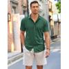 imageCOOFANDY Mens Short Sleeve Wrinkle Free Shirt Casual Button Down Shirt Summer Dress ShirtLake Green