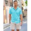 imageCOOFANDY Mens Short Sleeve Wrinkle Free Shirt Casual Button Down Shirt Summer Dress ShirtLight Blue