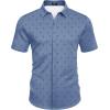 imageCOOFANDY Mens Short Sleeve Wrinkle Free Shirt Casual Button Down Shirt Summer Dress ShirtLight Bluepalm Tree