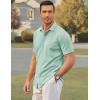 imageCOOFANDY Mens Short Sleeve Wrinkle Free Shirt Casual Button Down Shirt Summer Dress ShirtLight Green
