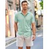 imageCOOFANDY Mens Short Sleeve Wrinkle Free Shirt Casual Button Down Shirt Summer Dress ShirtLight Green