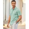 imageCOOFANDY Mens Short Sleeve Wrinkle Free Shirt Casual Button Down Shirt Summer Dress ShirtLight Green