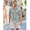 imageCOOFANDY Mens Short Sleeve Wrinkle Free Shirt Casual Button Down Shirt Summer Dress ShirtLight Grey