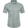 imageCOOFANDY Mens Short Sleeve Wrinkle Free Shirt Casual Button Down Shirt Summer Dress ShirtLight Grey