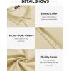 imageCOOFANDY Mens Short Sleeve Wrinkle Free Shirt Casual Button Down Shirt Summer Dress ShirtLight Khaki