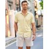 imageCOOFANDY Mens Short Sleeve Wrinkle Free Shirt Casual Button Down Shirt Summer Dress ShirtLight Khaki
