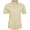 imageCOOFANDY Mens Short Sleeve Wrinkle Free Shirt Casual Button Down Shirt Summer Dress ShirtLight Khaki