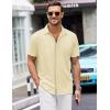 imageCOOFANDY Mens Short Sleeve Wrinkle Free Shirt Casual Button Down Shirt Summer Dress ShirtLight Khaki