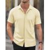 imageCOOFANDY Mens Short Sleeve Wrinkle Free Shirt Casual Button Down Shirt Summer Dress ShirtLight Khaki
