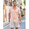 imageCOOFANDY Mens Short Sleeve Wrinkle Free Shirt Casual Button Down Shirt Summer Dress ShirtLight Pink