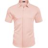 imageCOOFANDY Mens Short Sleeve Wrinkle Free Shirt Casual Button Down Shirt Summer Dress ShirtLight Pink