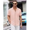imageCOOFANDY Mens Short Sleeve Wrinkle Free Shirt Casual Button Down Shirt Summer Dress ShirtLight Pink