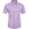 imageCOOFANDY Mens Short Sleeve Wrinkle Free Shirt Casual Button Down Shirt Summer Dress ShirtLilac