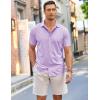 imageCOOFANDY Mens Short Sleeve Wrinkle Free Shirt Casual Button Down Shirt Summer Dress ShirtLilac