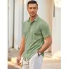 imageCOOFANDY Mens Short Sleeve Wrinkle Free Shirt Casual Button Down Shirt Summer Dress ShirtMoon Green