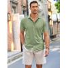 imageCOOFANDY Mens Short Sleeve Wrinkle Free Shirt Casual Button Down Shirt Summer Dress ShirtMoon Green