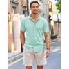 imageCOOFANDY Mens Short Sleeve Wrinkle Free Shirt Casual Button Down Shirt Summer Dress ShirtSlight Blue